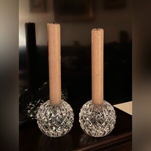 Waterford Crystal Ball Lismore pattern candle holders